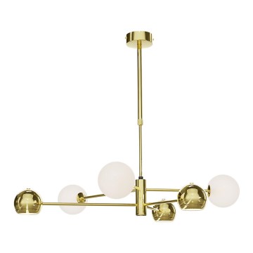 Jupiter 1962 - Chandelier on a pole MOKA 3xGU10/10W/230V + 3xG9/10W/230V gold/white