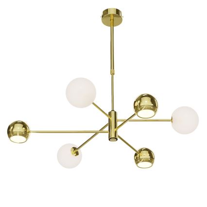Jupiter 1962 - Chandelier on a pole MOKA 3xGU10/10W/230V + 3xG9/10W/230V gold/white