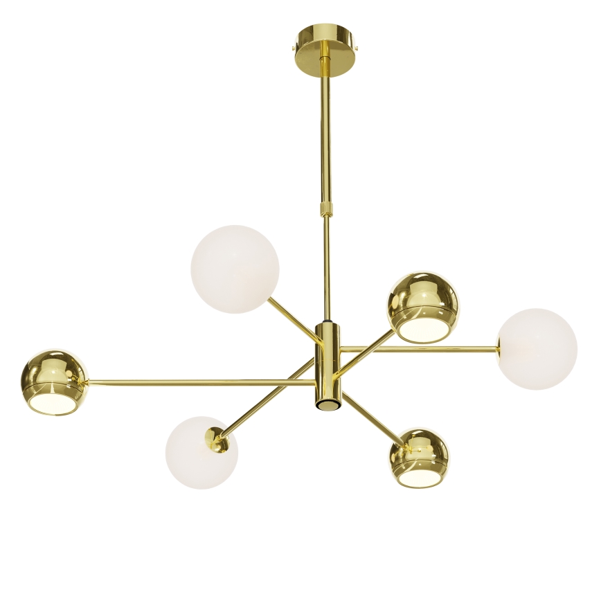 Jupiter 1962 - Chandelier on a pole MOKA 3xGU10/10W/230V + 3xG9/10W/230V gold/white