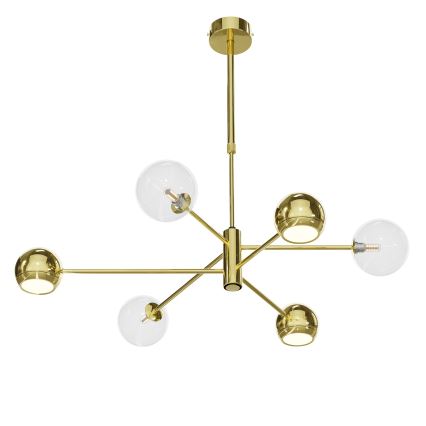 Jupiter 1964 - Chandelier on a pole MOKA 3xGU10/10W/230V + 3xG9/10W/230V gold/clear