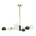 Jupiter 1965 - MOKA rod-mounted chandelier 3xGU10/10W/230V + 3xG9/10W/230V gold/black/white