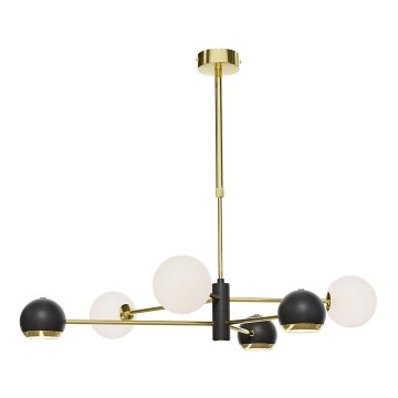 Jupiter 1965 - MOKA rod-mounted chandelier 3xGU10/10W/230V + 3xG9/10W/230V gold/black/white