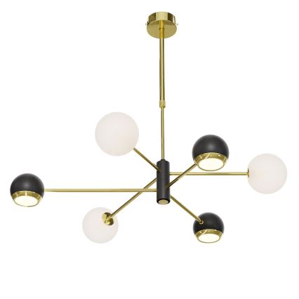 Jupiter 1965 - MOKA rod-mounted chandelier 3xGU10/10W/230V + 3xG9/10W/230V gold/black/white