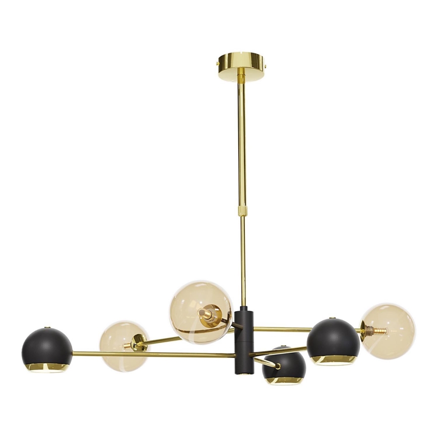 Jupiter 1966 - Chandelier on a pole MOKA 3xGU10/10W/230V + 3xG9/10W/230V gold/black/beige