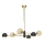 Jupiter 1966 - Chandelier on a pole MOKA 3xGU10/10W/230V + 3xG9/10W/230V gold/black/beige