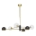 Jupiter 1967 - MOKA rod-mounted chandelier 3xGU10/10W/230V + 3xG9/10W/230V gold/black/clear