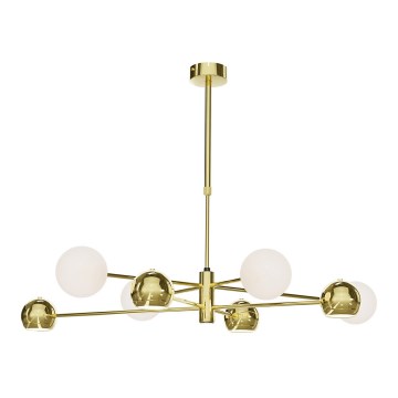 Jupiter 1968 - Chandelier on a pole MOKA 4xGU10/10W/230V + 4xG9/10W/230V gold/white