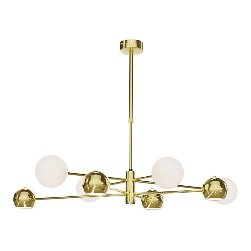 Jupiter 1968 - Chandelier on a pole MOKA 4xGU10/10W/230V + 4xG9/10W/230V gold/white