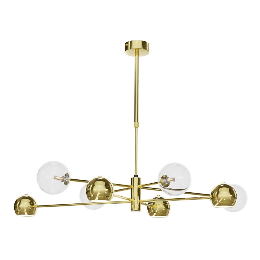 Jupiter 1970 - Chandelier on a pole MOKA 4xGU10/10W/230V + 4xG9/10W/230V gold/clear