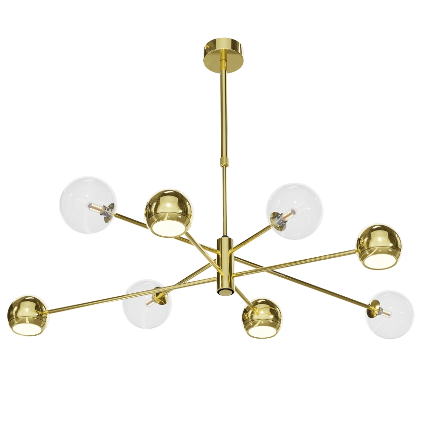 Jupiter 1970 - Chandelier on a pole MOKA 4xGU10/10W/230V + 4xG9/10W/230V gold/clear