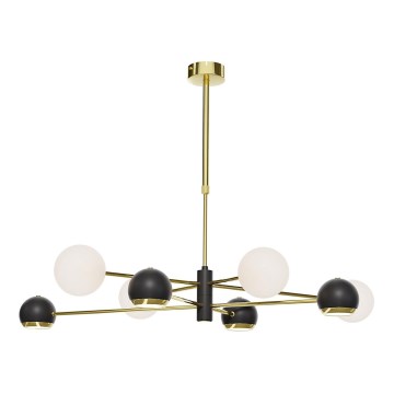 Jupiter 1971 - MOKA rod-mounted chandelier 4x GU10/10W/230V + 4x G9/10W/230V gold/black/white