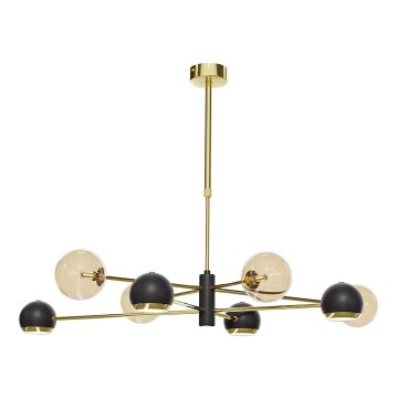 Jupiter 1972 - Chandelier on a pole MOKA 4xGU10/10W/230V + 4xG9/10W/230V gold/black/beige