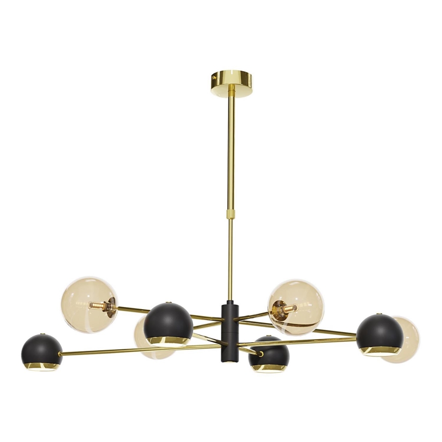 Jupiter 1972 - Chandelier on a pole MOKA 4xGU10/10W/230V + 4xG9/10W/230V gold/black/beige