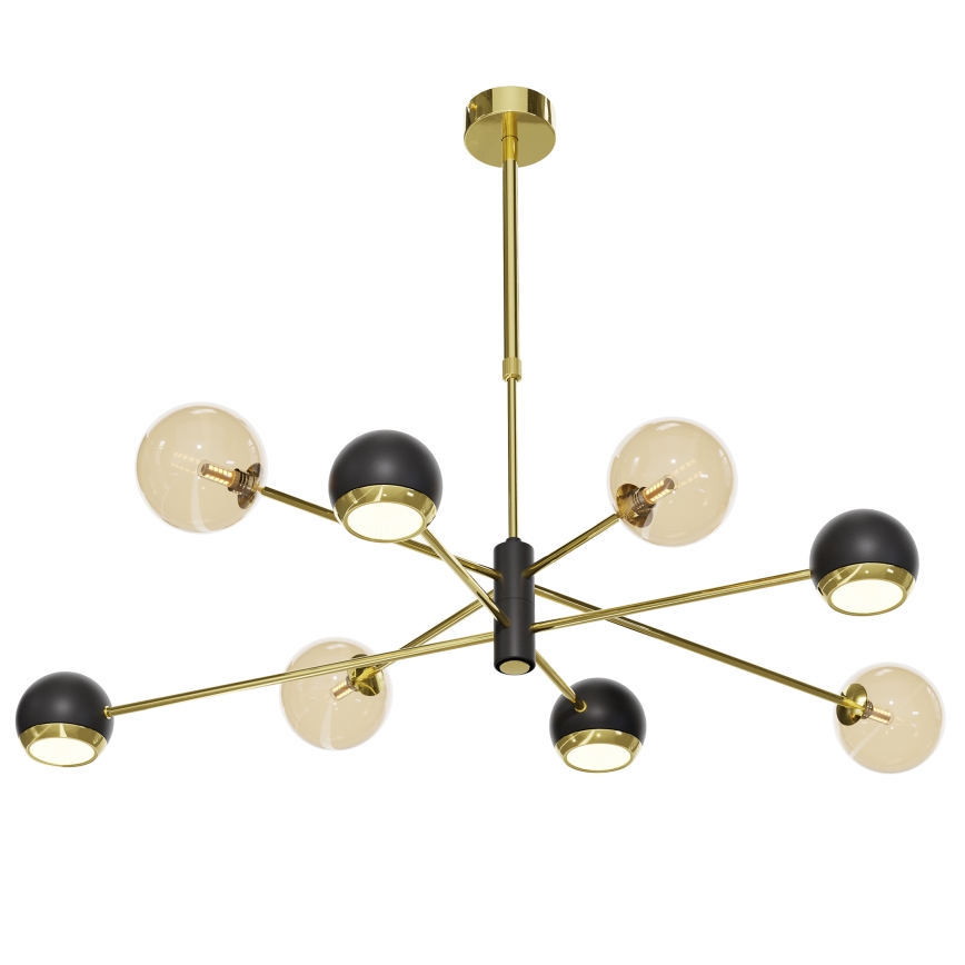 Jupiter 1972 - Chandelier on a pole MOKA 4xGU10/10W/230V + 4xG9/10W/230V gold/black/beige