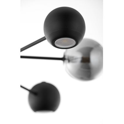 Jupiter 1974 - Chandelier on a pole MOKA 3xGU10/10W/230V + 3xG9/10W/230V black/shiny chrome
