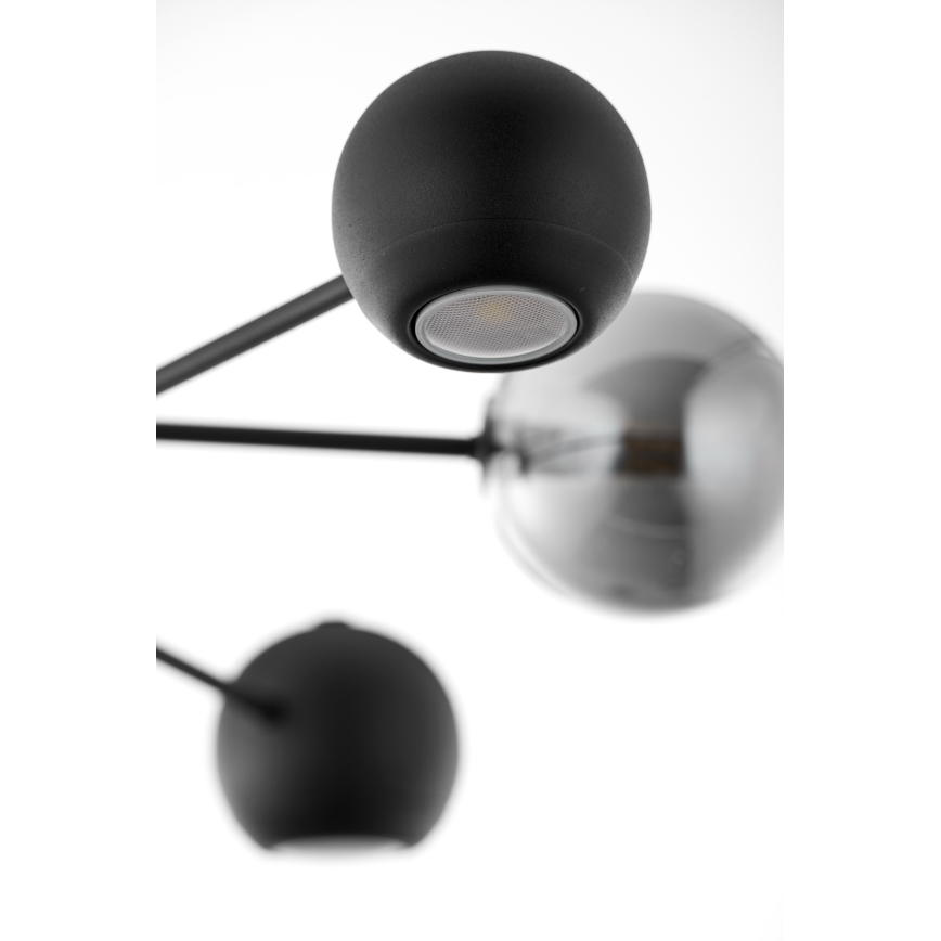 Jupiter 1974 - Chandelier on a pole MOKA 3xGU10/10W/230V + 3xG9/10W/230V black/shiny chrome