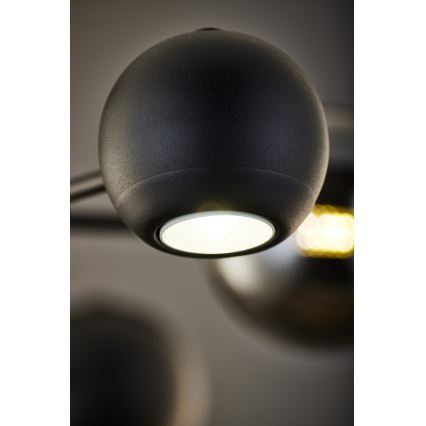 Jupiter 1974 - Chandelier on a pole MOKA 3xGU10/10W/230V + 3xG9/10W/230V black/shiny chrome
