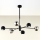 Jupiter 1974 - Chandelier on a pole MOKA 3xGU10/10W/230V + 3xG9/10W/230V black/shiny chrome
