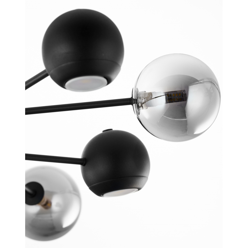 Jupiter 1975 - Chandelier on a pole MOKA 4xGU10/10W/230V + 4xG9/10W/230V black/shiny chrome