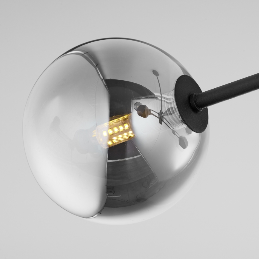 Jupiter 1975 - Chandelier on a pole MOKA 4xGU10/10W/230V + 4xG9/10W/230V black/shiny chrome