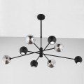 Jupiter 1975 - Chandelier on a pole MOKA 4xGU10/10W/230V + 4xG9/10W/230V black/shiny chrome