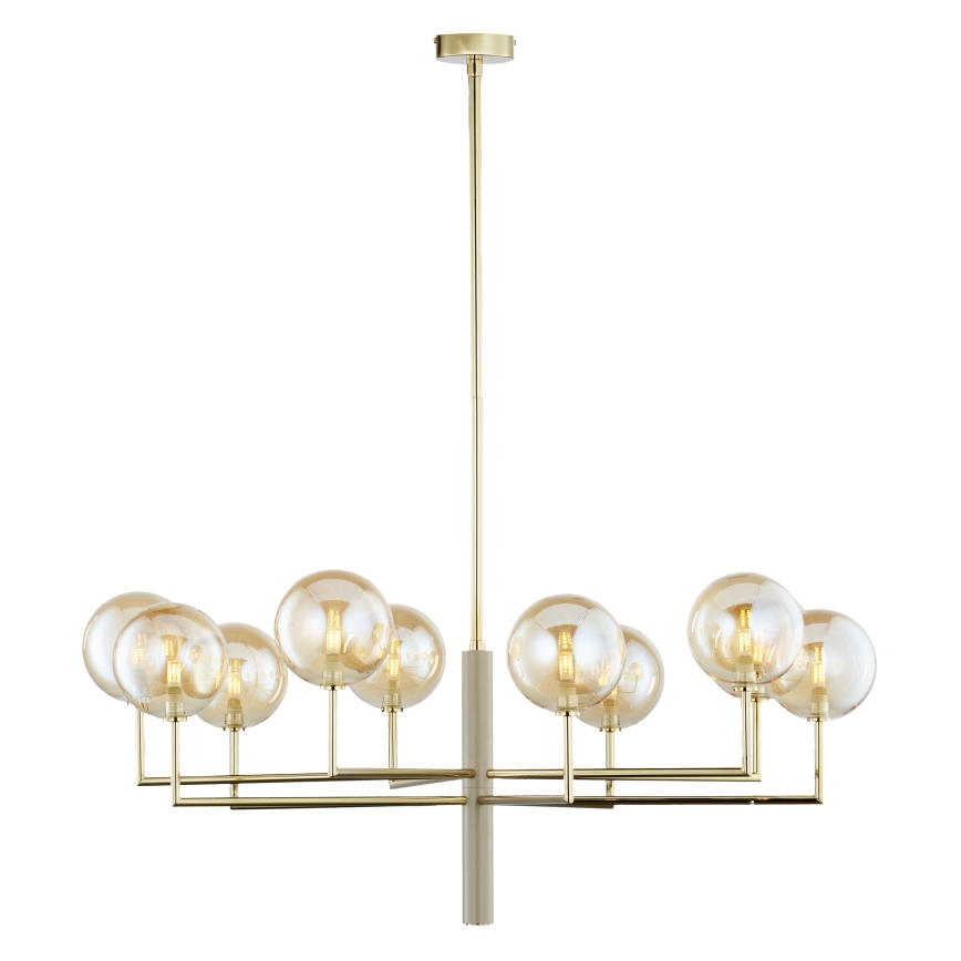 Jupiter 1977 - Chandelier on a pole FEME 10xG9/10W/230V gold/beige