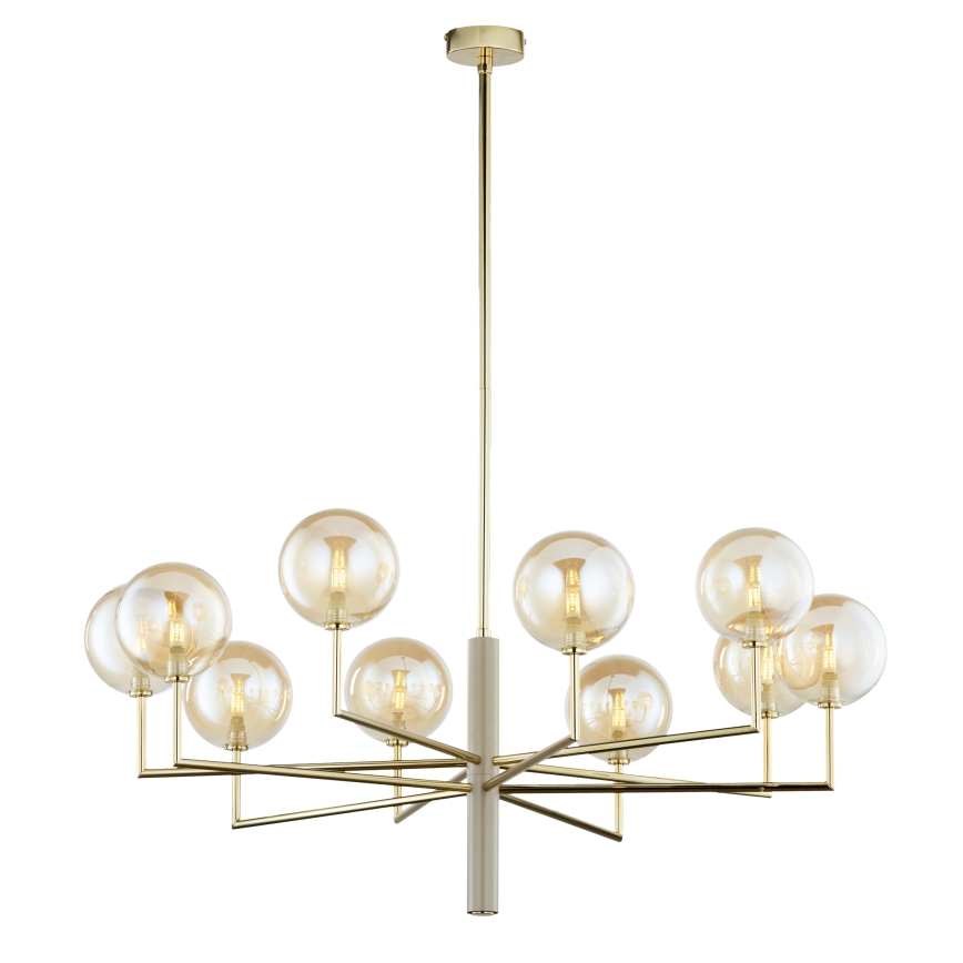 Jupiter 1977 - Chandelier on a pole FEME 10xG9/10W/230V gold/beige