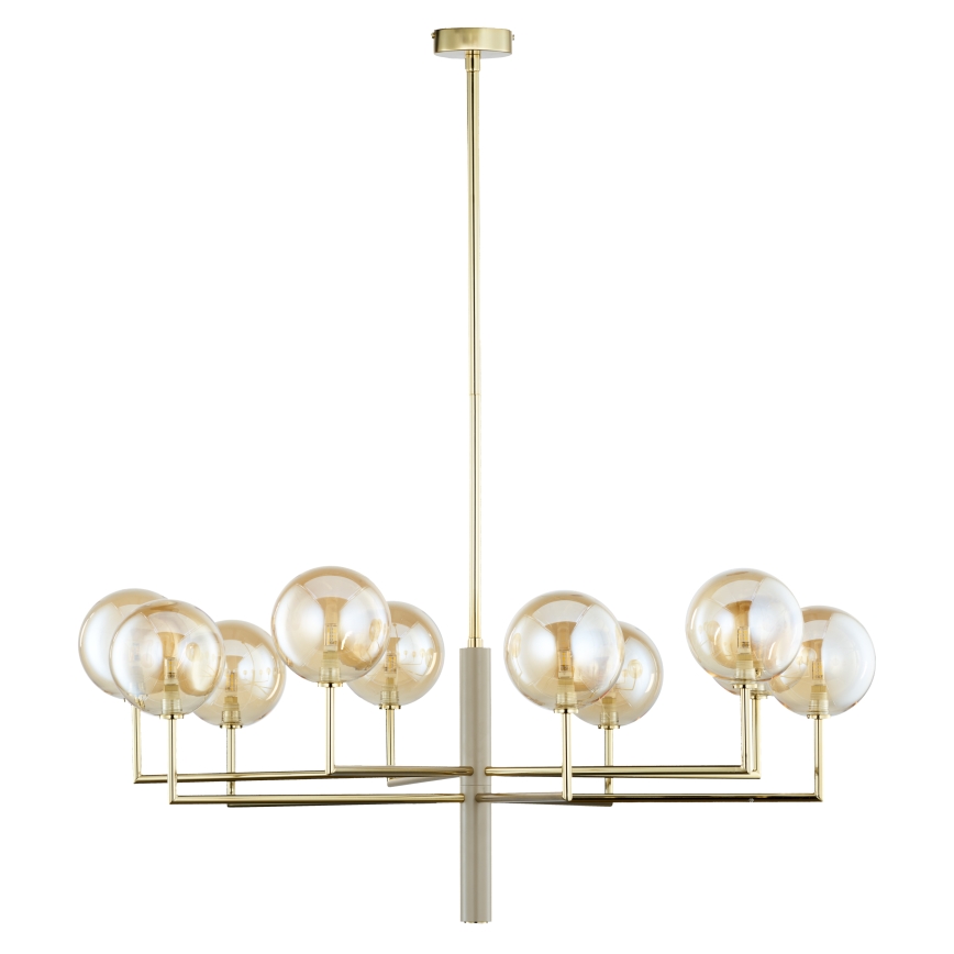 Jupiter 1977 - Chandelier on a pole FEME 10xG9/10W/230V gold/beige