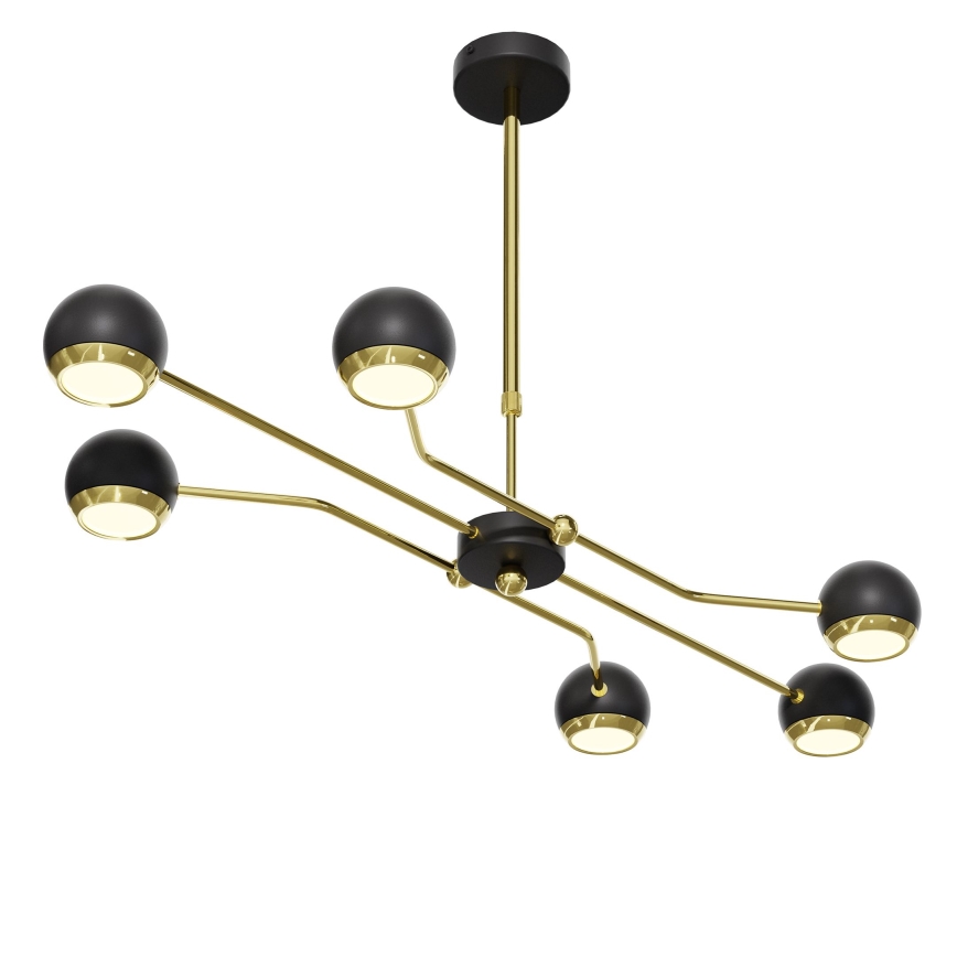 Jupiter 1979 - Chandelier on a pole TIANA 6xGU10/10W/230V black/gold