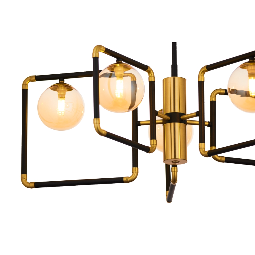 Jupiter 1984 - Chandelier on a pole IBRA 5xG9/10W/230V black/gold/beige