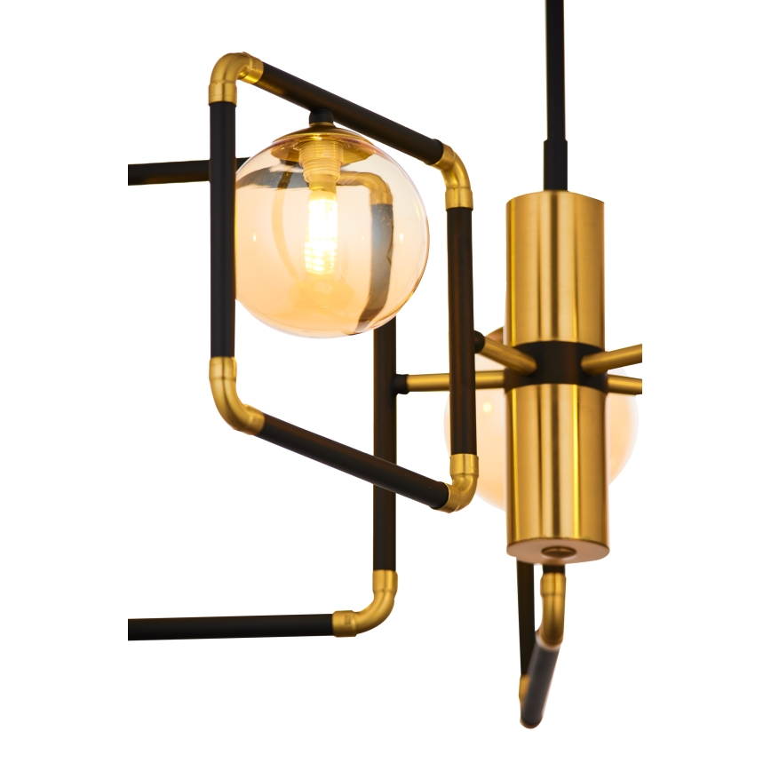 Jupiter 1984 - Chandelier on a pole IBRA 5xG9/10W/230V black/gold/beige