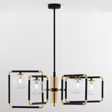 Jupiter 1985 - Chandelier on a pole IBRA 5xG9/10W/230V black/gold