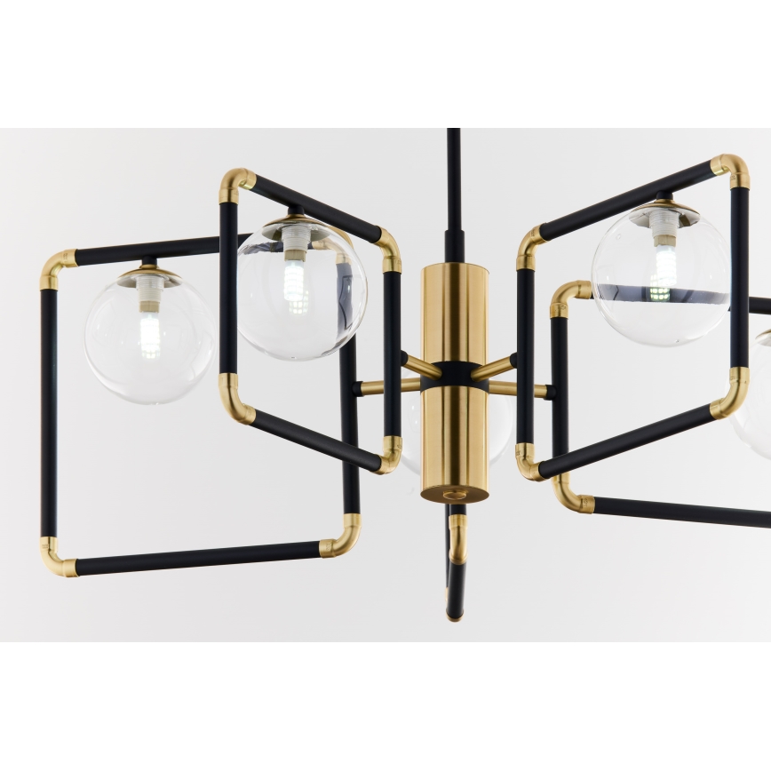 Jupiter 1985 - Chandelier on a pole IBRA 5xG9/10W/230V black/gold
