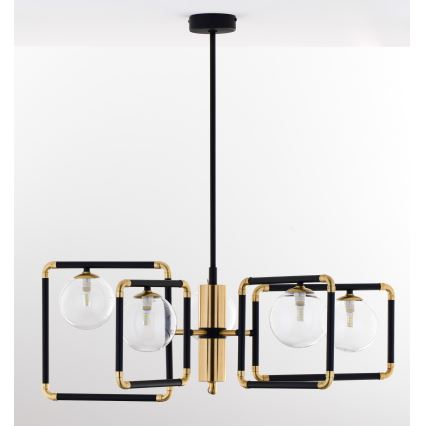 Jupiter 1985 - Chandelier on a pole IBRA 5xG9/10W/230V black/gold