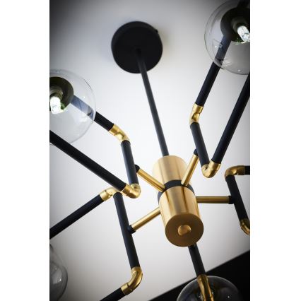 Jupiter 1985 - Chandelier on a pole IBRA 5xG9/10W/230V black/gold
