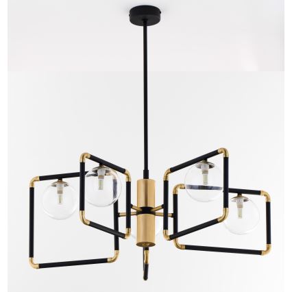 Jupiter 1985 - Chandelier on a pole IBRA 5xG9/10W/230V black/gold