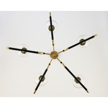 Jupiter 1985 - Chandelier on a pole IBRA 5xG9/10W/230V black/gold