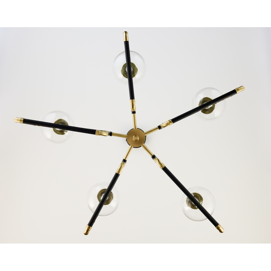 Jupiter 1985 - Chandelier on a pole IBRA 5xG9/10W/230V black/gold