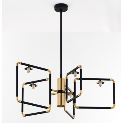 Jupiter 1985 - Chandelier on a pole IBRA 5xG9/10W/230V black/gold
