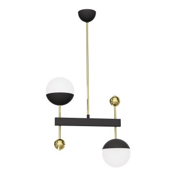 Jupiter 1986 - Chandelier on a pole DEGO 2xG9/10W/230V black/gold