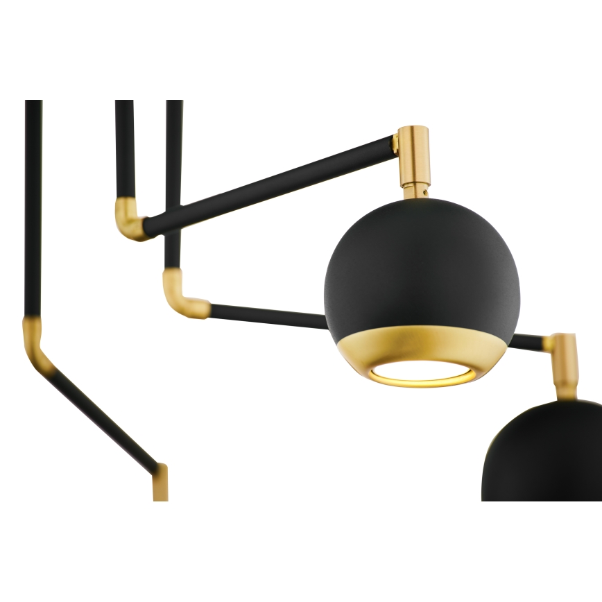 Jupiter 1987 - Chandelier on a pole VILAR 6xGU10/10W/230V black/gold