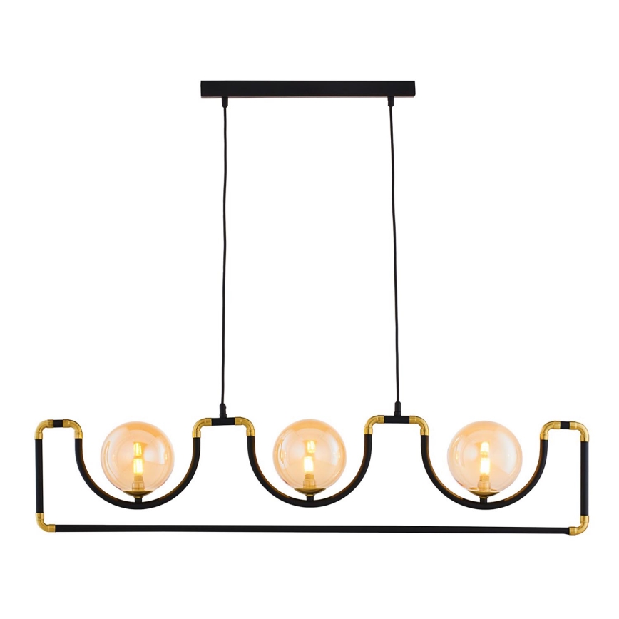Jupiter 1989 - Chandelier on a string HANZA 3xG9/10W/230V black/gold/beige