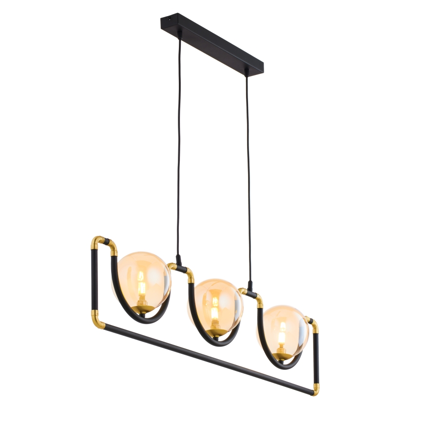 Jupiter 1989 - Chandelier on a string HANZA 3xG9/10W/230V black/gold/beige