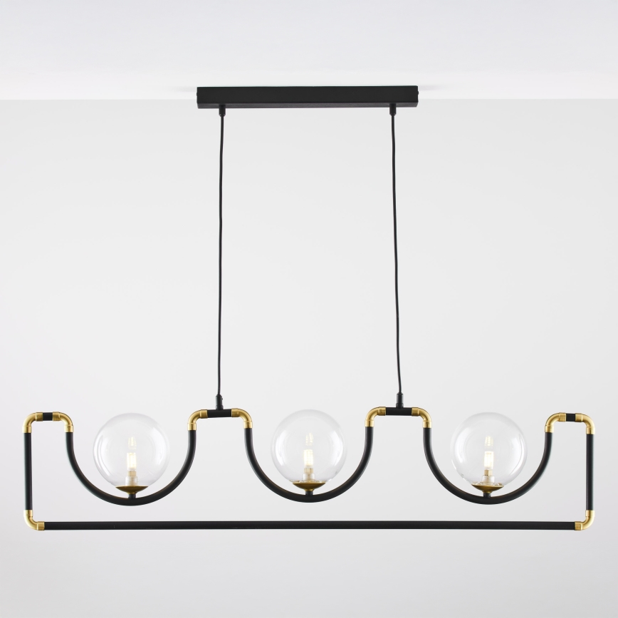 Jupiter 1990 - Chandelier on a string HANZA 3xG9/10W/230V black/gold