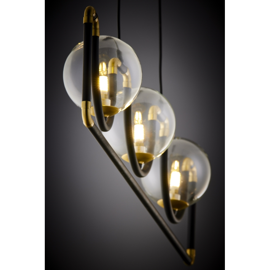 Jupiter 1990 - Chandelier on a string HANZA 3xG9/10W/230V black/gold