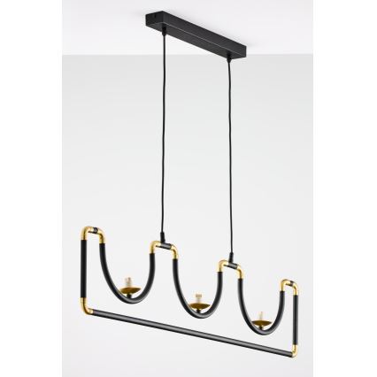 Jupiter 1990 - Chandelier on a string HANZA 3xG9/10W/230V black/gold