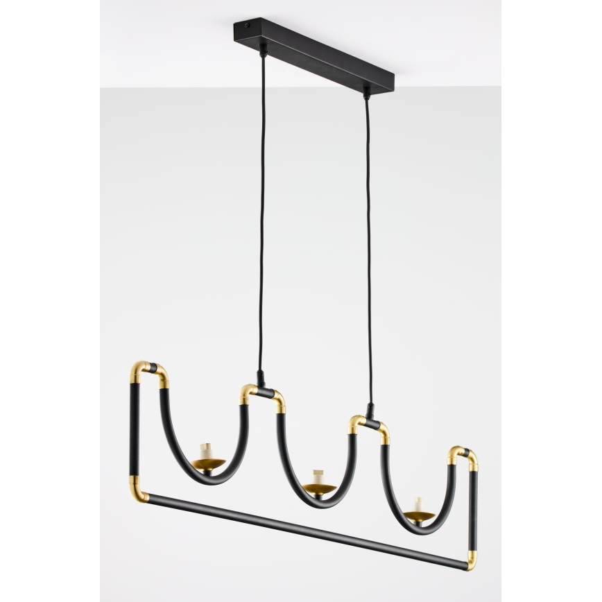 Jupiter 1990 - Chandelier on a string HANZA 3xG9/10W/230V black/gold