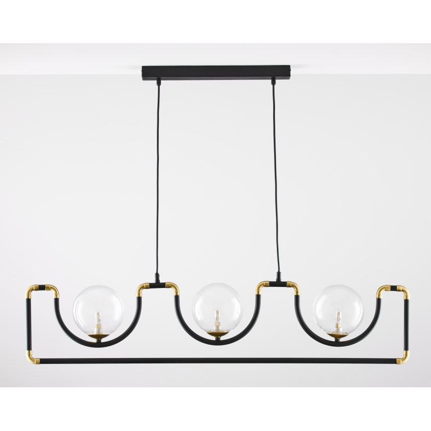 Jupiter 1990 - Chandelier on a string HANZA 3xG9/10W/230V black/gold