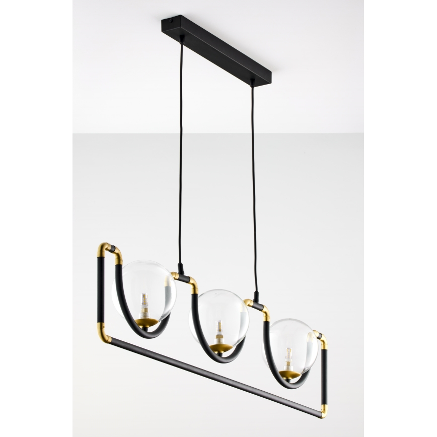 Jupiter 1990 - Chandelier on a string HANZA 3xG9/10W/230V black/gold