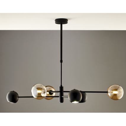 Jupiter 1993 - Chandelier on a pole MOKA 3xGU10/10W/230V + 3xG9/10W/230V black/beige